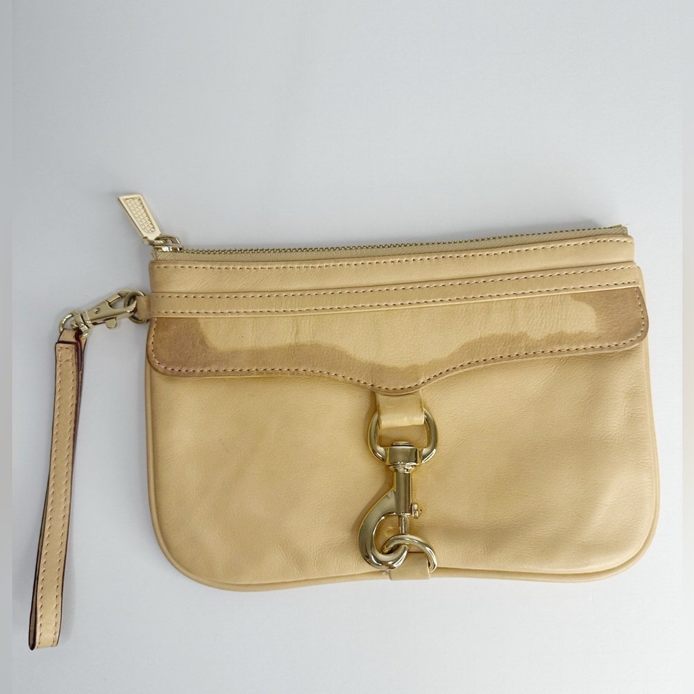 Rebecca Minkoff Skinny MAC Leather Wristlet in Camel